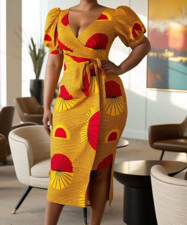 Femme en robe pagne crédit photo: @pinterest