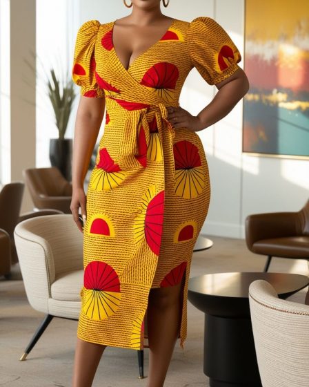 Femme en robe pagne crédit photo: @pinterest
