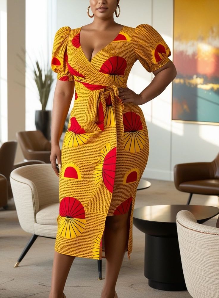 Femme en robe pagne crédit photo: @pinterest