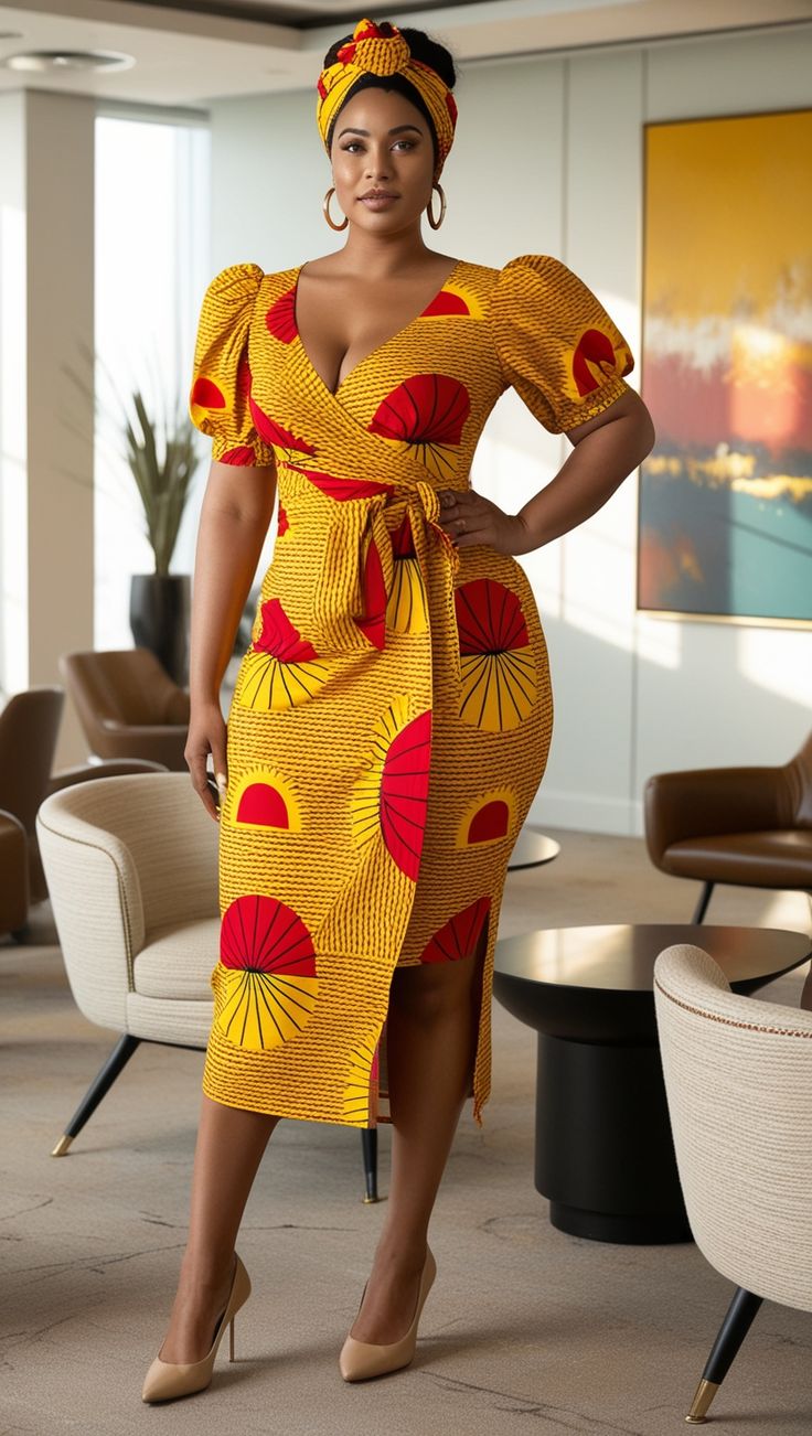 Femme en robe pagne crédit photo: @pinterest
