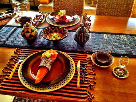 table à manger à la touche Africaine